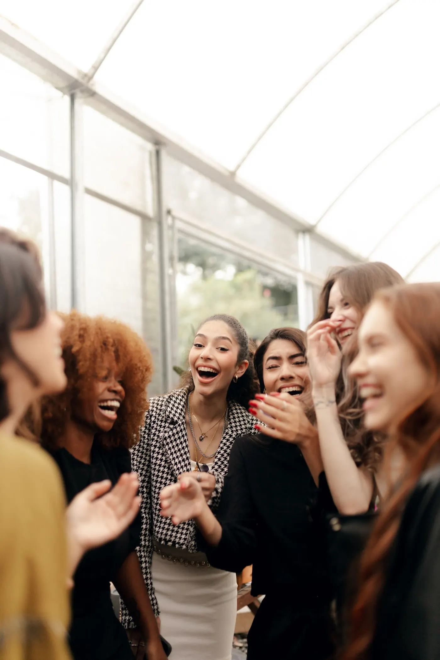 Friends laughing together